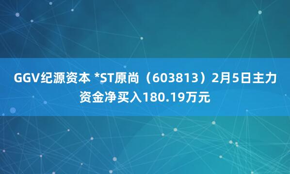 GGV纪源资本 *ST原尚（603813）2月5日主力资金净买入180.19万元