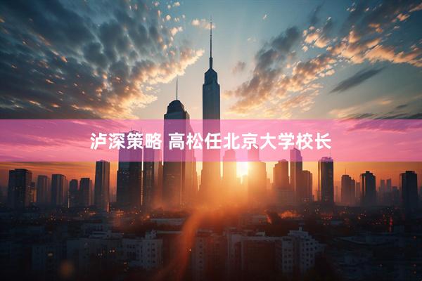 泸深策略 高松任北京大学校长