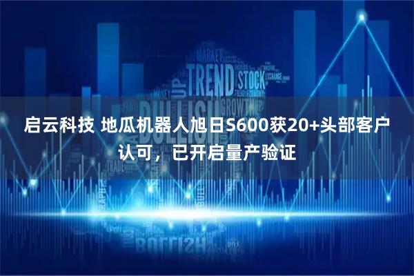 启云科技 地瓜机器人旭日S600获20+头部客户认可，已开启量产验证