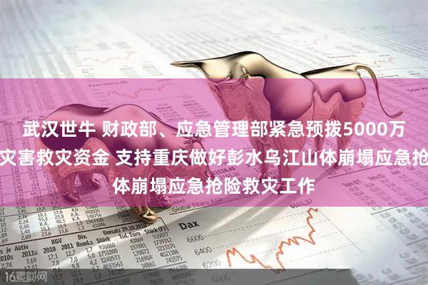 武汉世牛 财政部、应急管理部紧急预拨5000万元中央自然灾害救灾资金 支持重庆做好彭水乌江山体崩塌应急抢险救灾工作