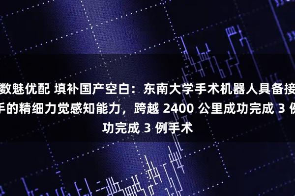 数魅优配 填补国产空白：东南大学手术机器人具备接近人手的精细力觉感知能力，跨越 2400 公里成功完成 3 例手术